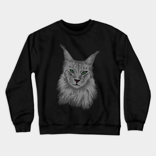 Maine Coon Cat Crewneck Sweatshirt by Miozoto_Design